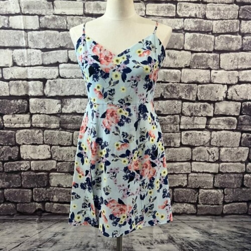 French Connection Floral Spaghetti Strap Empire Style Dress Size 8